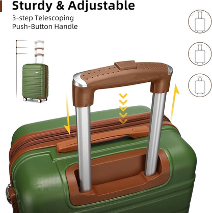 6-piece luggage set, expandable hardshell suitcase set with spinner wheels, lightweight rolling luggage set