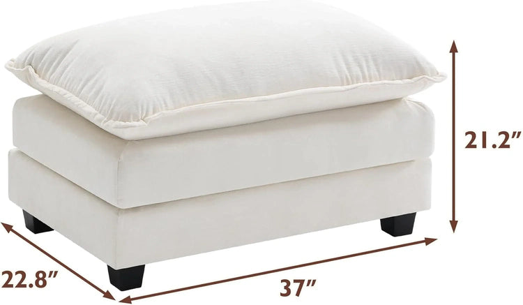 111.4 Inch L-Shaped Modern Sofa Modular Cloud Sofa Ottoman 4-Seater Chenille Deep Seat Sofa