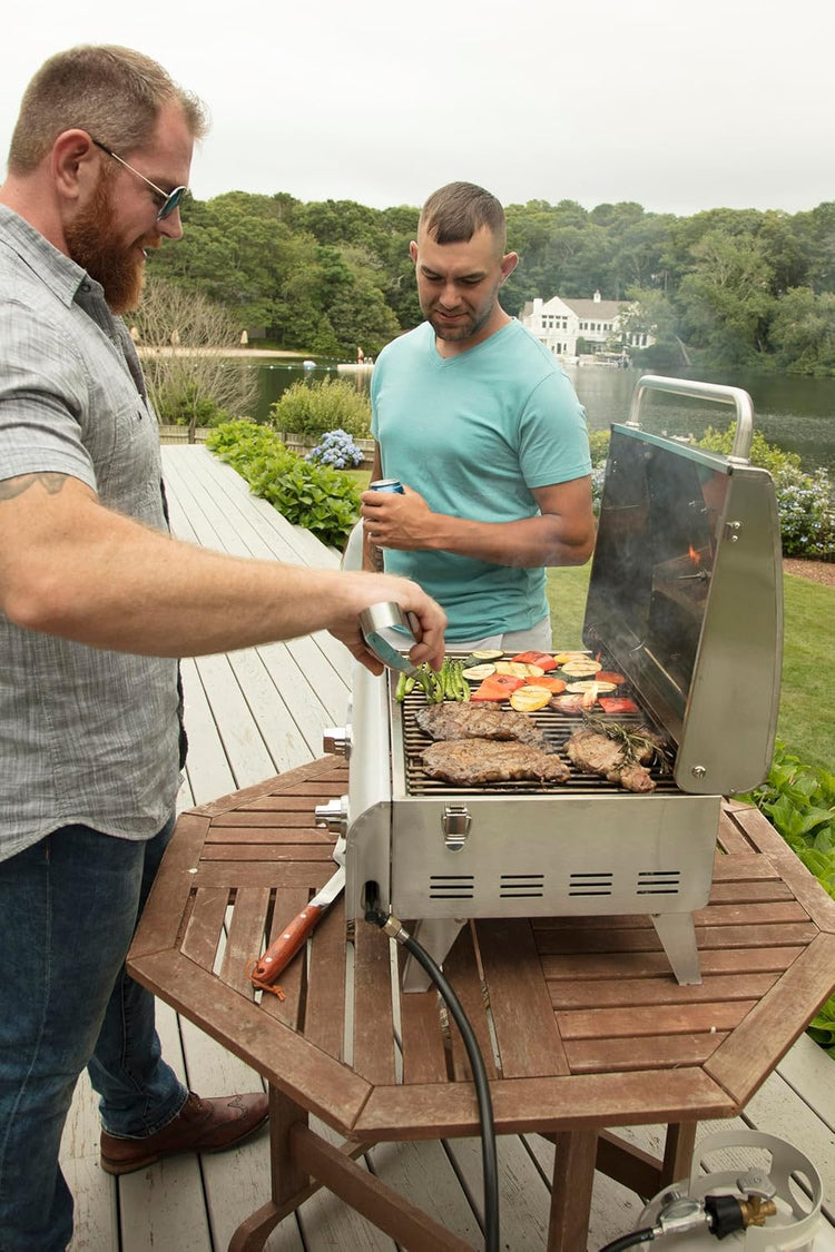 Cuisinart Chef's Style Tabletop Portable Propane Grill 20,000 BTU Stainless Steel Gas Grill