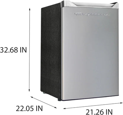 Frigidaire Upright Freezer, 6.5 cu. ft., Deep Freeze, Vinyl Coated Metal with Wire Shelving, Compact for Kitchen, RV, Dorm, Cabin, and Trailer, Platinum Design Series, Silver - 21D x 23W x 56H
