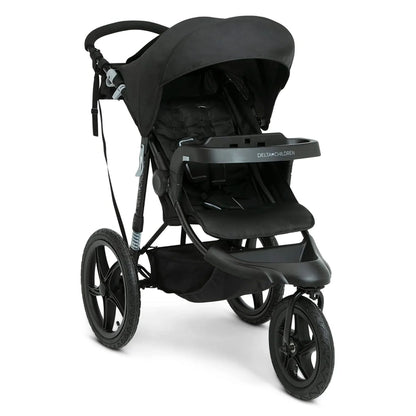 Delta Children Apollo Jogging Stroller Shock Absorbing Frame with Large Canopy Recline