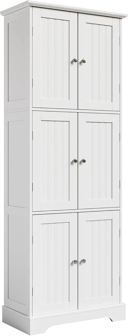 ChooChoo Tall Bathroom Storage Cabinet with 6 Doors, Freestanding Floor Cabinet