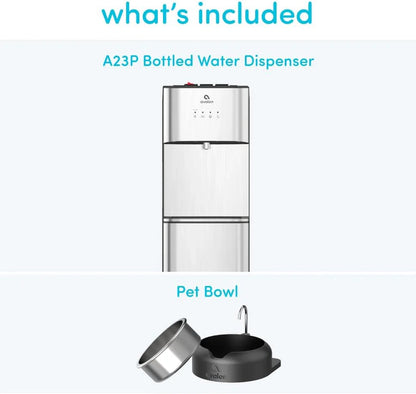 Limited Edition Self Cleaning Water Cooler Water Dispenser - 3 Temperature Settings - Hot, Cold & Room Water, Durable Stainless Steel Construction, Bottom Loading .