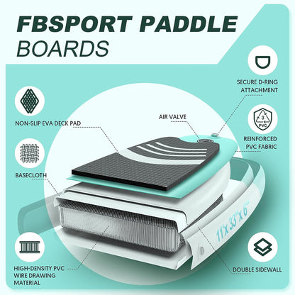 Premium Stand Up Paddle Board Yoga Board with Durable SUP Accessories & Carry Bag | Wide Stance Surf Control Non-Slip Deck Leash Paddle and Pump for Youth & Adult