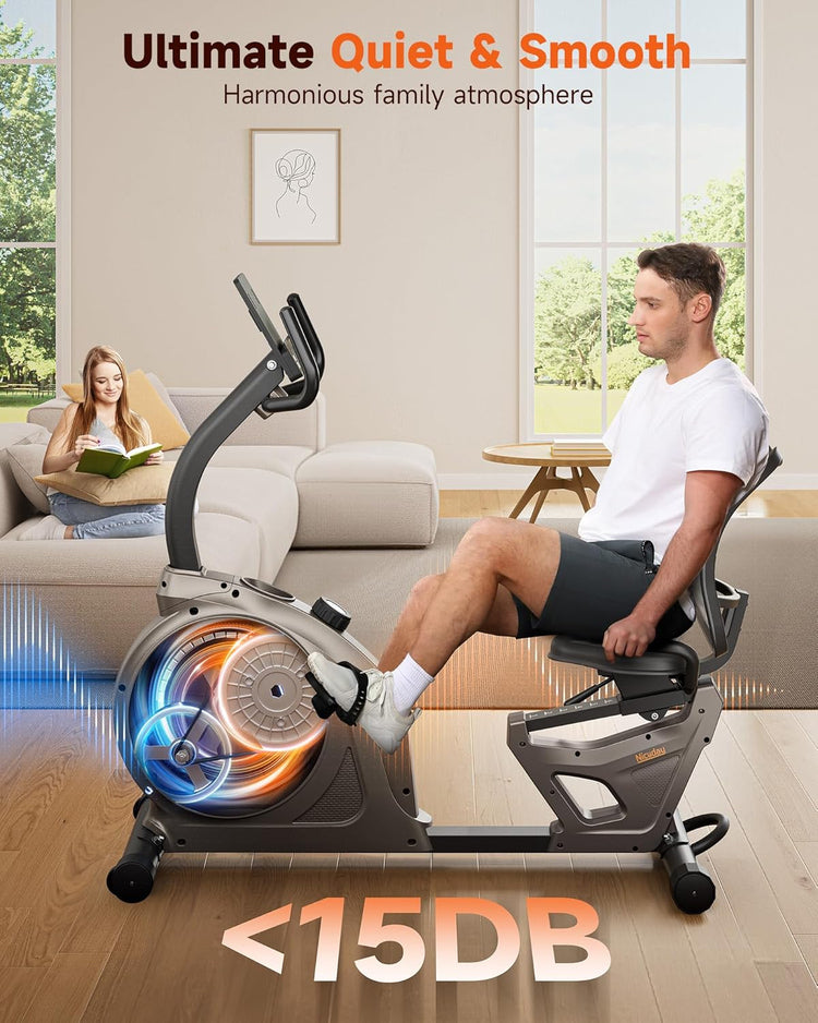 Niceday Recumbent Exercise Bike 400lbs App LCD Heart Monitor