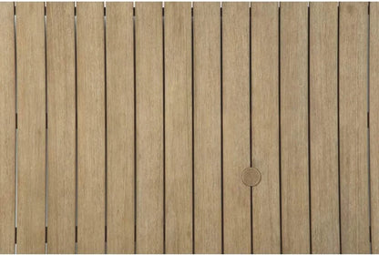 Signature Design by Ashley Clare View Coastal Outdoor Patio Eucalyptus Sofa with Cushions, Beige