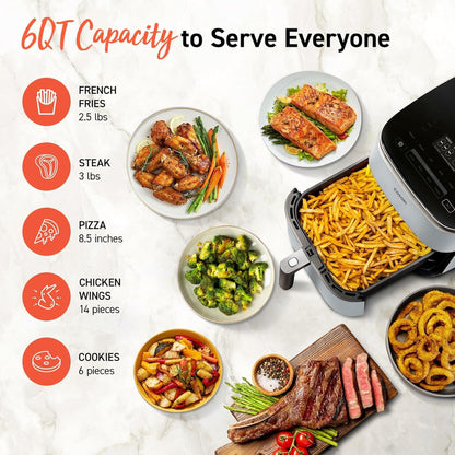 COSORI Air Fryer 9-in-1 Compact & Large 6-Qt Fast Turbo Modes Precise Heat for Even Results