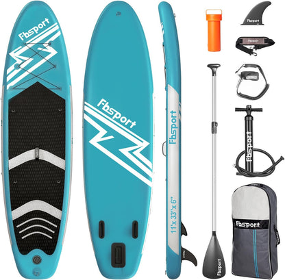 Premium Stand Up Paddle Board Yoga Board with Durable SUP Accessories & Carry Bag | Wide Stance Surf Control Non-Slip Deck Leash Paddle and Pump for Youth & Adult