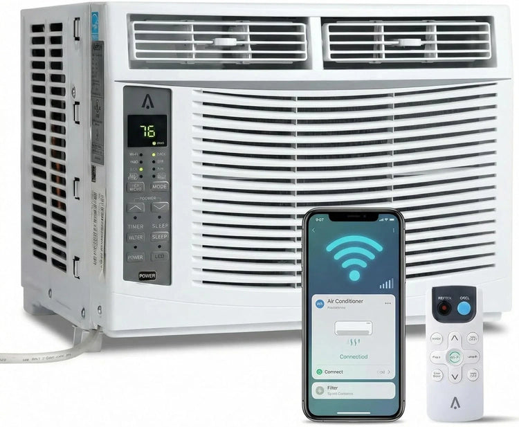 6000 BTU Window Air Conditioner, Cools up to 375 Sq. Ft., WIFI Enabled Energy