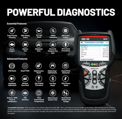 Innova 5610 OBD2 Bidirectional Scan Tool with Updates & Support
