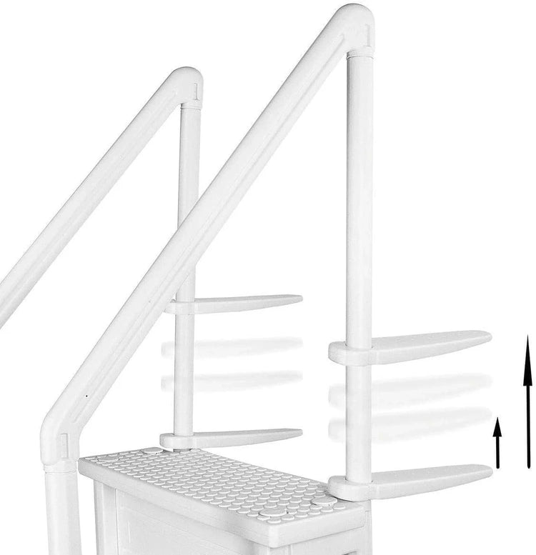 Select Anti-Slip in-Pool Steps | Gray | for Above Ground Swimming Pools | Can Mount to Decks 48" to 54" H | Safety Stairs Capacity Up to 300 lbs