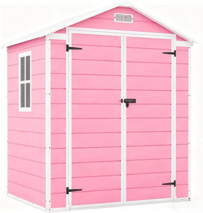 Patiowell 6x4 FT Plastic Outdoor Storage Shed with Floor, Resin Outdoor Storage Shed