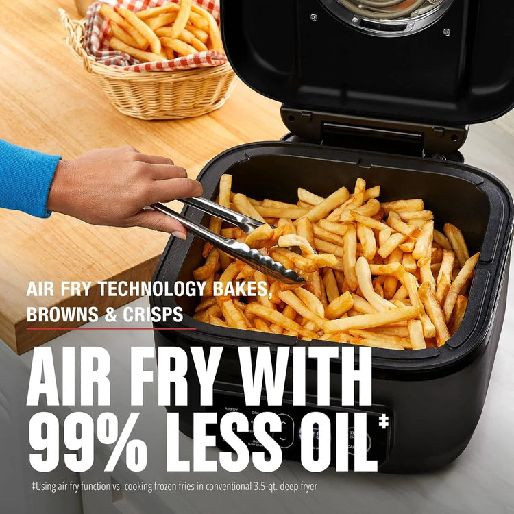 George Foreman Beyond Grill锟?7-in-1 Electric Indoor Grill with Air Fry Technology, MCAFD800D, Black, Large