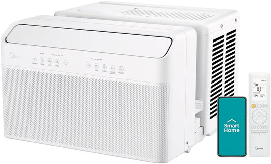 Midea 12,000 BTU U-Shaped Smart Inverter Window Air Conditioner–Cools up to 550 Sq. Ft.