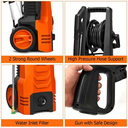 3500PSI Electric Pressure Washer 1800W 2.6 GPM Portable Electric Power Washer with 4 Nozzles