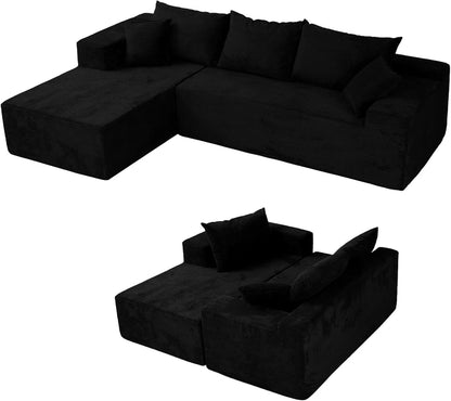 Cloud Sectional Couch with L-Shape Chaise,Modern Modular Sofa with Deep Seat, Upholstered Couches for Living Room Bedroom,No Assembly Required, Beige (Left Facing Chaise)