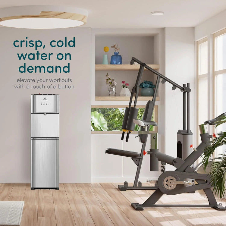 Limited Edition Self Cleaning Water Cooler Water Dispenser - 3 Temperature Settings - Hot, Cold & Room Water, Durable Stainless Steel Construction, Bottom Loading .