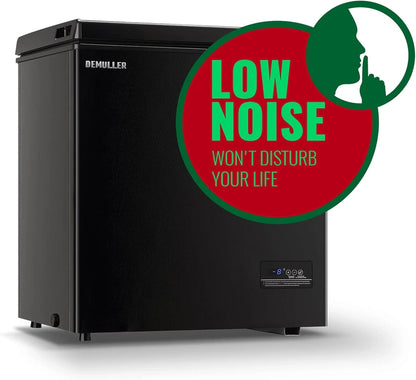 Chest Freezer 5.0Cubic Feet Deep Freezer Freestanding Freezers Removable Stainless Steel Basket