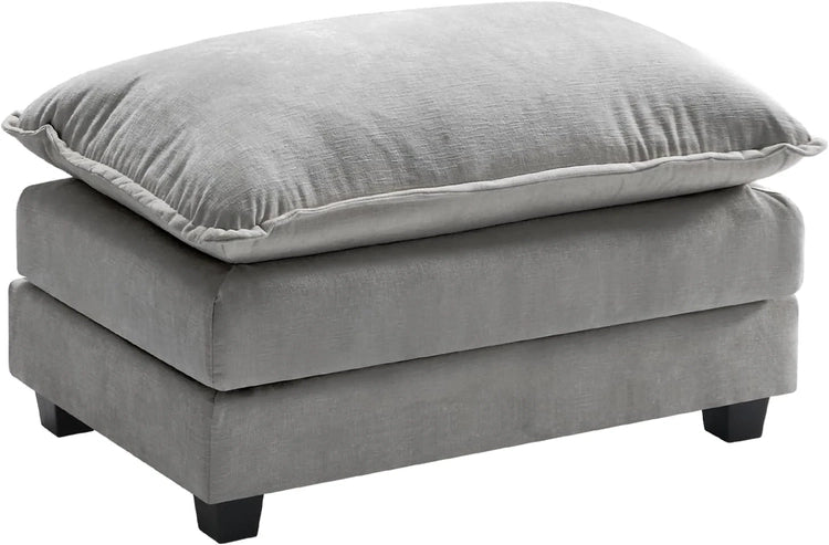 111.4 Inch L-Shaped Modern Sofa Modular Cloud Sofa Ottoman 4-Seater Chenille Deep Seat Sofa