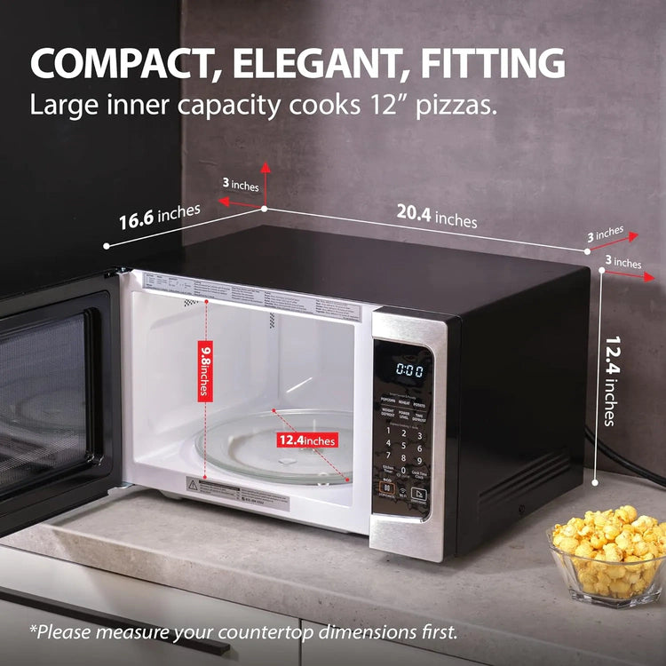 TOSHIBA 4-in-1 ML-EC42P(SS) Countertop Microwave Oven, Smart Sensor, Convection, Air Fryer Combo, Mute Function, Position Memory 13.6" Turntable, 1.5 Cu Ft, 1000W, Silver