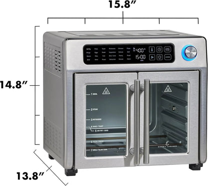 Emeril Lagasse Extra Large French Door Air Fryer Toaster Oven Combo, 24 Cooking Functions