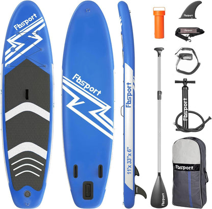 Premium Stand Up Paddle Board Yoga Board with Durable SUP Accessories & Carry Bag | Wide Stance Surf Control Non-Slip Deck Leash Paddle and Pump for Youth & Adult