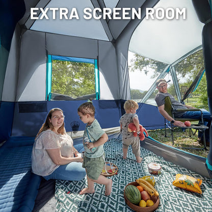 TIMBER RIDGE 5-9 Person SUV Tent with Screen Porch and Awning for Family Camping, Weather Resistant and Portable Van or Car Tent, Includes Rainfly and Storage Bag, 13' W X 10' L X 7.1' H