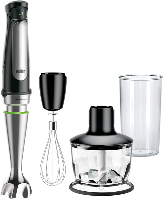Braun MultiQuick 7 3-in-1 Immersion Blender with Food Processor 锟?Powerful Handheld Electric Stick Blender - Emulsifier for Chopping, Beating & Whisking - Ideal for Soup, Puree, Smoothies & More
