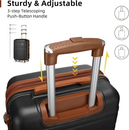 6-piece luggage set, expandable hardshell suitcase set with spinner wheels, lightweight rolling luggage set