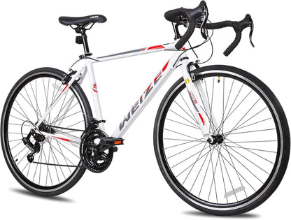 WEIZE Road Bike, 700C Wheel City Commuter Bicycle, Shimano 14 Speed Drop Bar, Racing Adult Bike with Caliper Brakes, High-Carbon Steel Hybrid Bikes