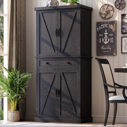 47 Pantry Cabinet, Kitchen Pantry Storage Cabinet with Doors and Adjustable Shelves