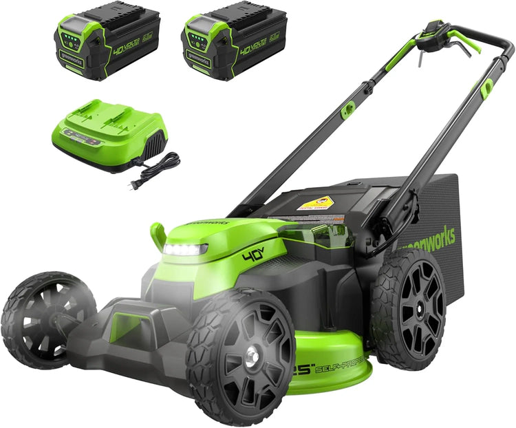 Greenworks 40V 21" Self-Propelled Cordless Lawn Mower Brushless Motor, 5.0Ah Battery