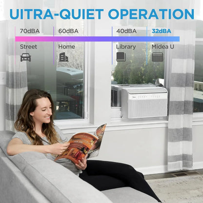 Midea 12,000 BTU U-Shaped Smart Inverter Window Air Conditioner–Cools up to 550 Sq. Ft.