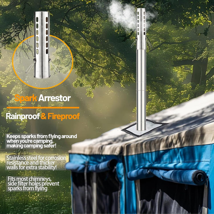 Hot Tent Stove Wood Stove, Small Wood Stove for Outdoor Heating and Cooking, Ice Fishing, Hunting