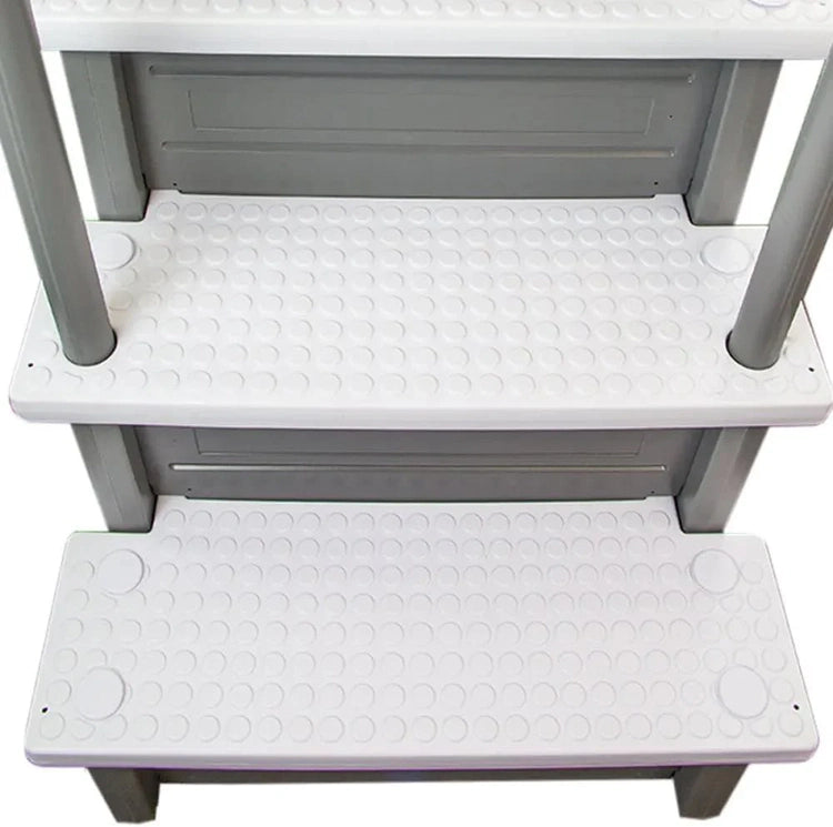 Select Anti-Slip in-Pool Steps | Gray | for Above Ground Swimming Pools | Can Mount to Decks 48" to 54" H | Safety Stairs Capacity Up to 300 lbs