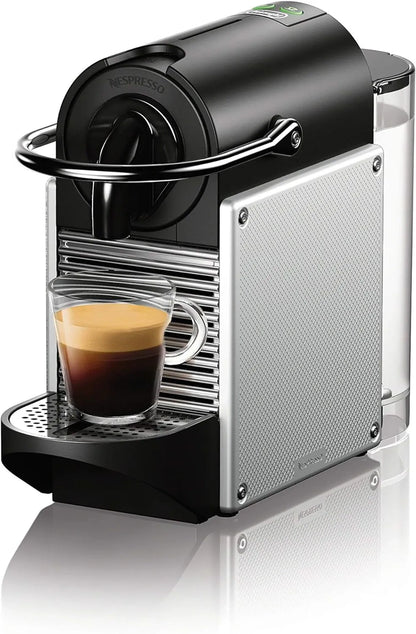 Nespresso Pixie Espresso Machine by De'Longhi, 19-Bar Pump, Compact Aluminum Design, Silver, 1100ml