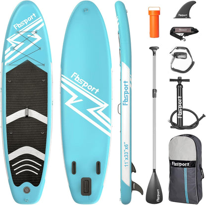 Premium Stand Up Paddle Board Yoga Board with Durable SUP Accessories & Carry Bag | Wide Stance Surf Control Non-Slip Deck Leash Paddle and Pump for Youth & Adult