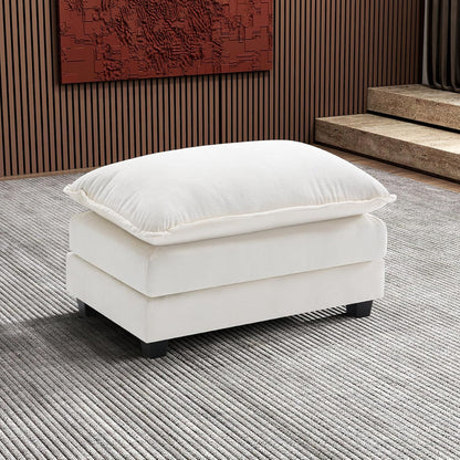 111.4 Inch L-Shaped Modern Sofa Modular Cloud Sofa Ottoman 4-Seater Chenille Deep Seat Sofa