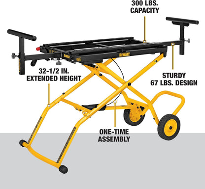 Miter Saw Stand With Wheels (DWX726) Yellow