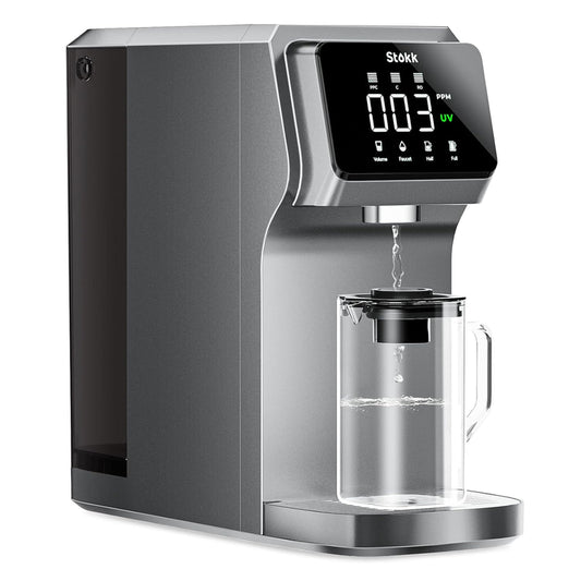 Countertop Reverse Osmosis Water Filter Carafe Alkaline Boost 6-Stage RO Filtration System Home Water Purifier Reduce  Gray