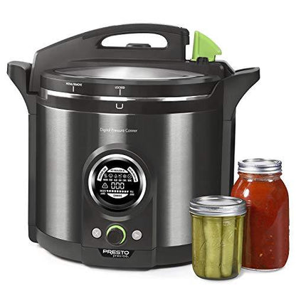 2025 Presto 02144 12Qt Digital Canner, Black Stainless