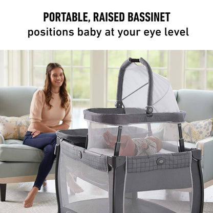 Graco Pack 'n Play Close2Baby Bassinet Playard Features Portable Bassinet Diaper Changer and More Derby