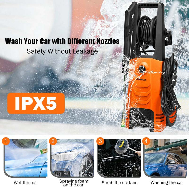 3500PSI Electric Pressure Washer 1800W 2.6 GPM Portable Electric Power Washer with 4 Nozzles
