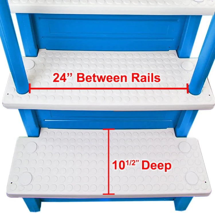 Select Anti-Slip in-Pool Steps | Gray | for Above Ground Swimming Pools | Can Mount to Decks 48" to 54" H | Safety Stairs Capacity Up to 300 lbs