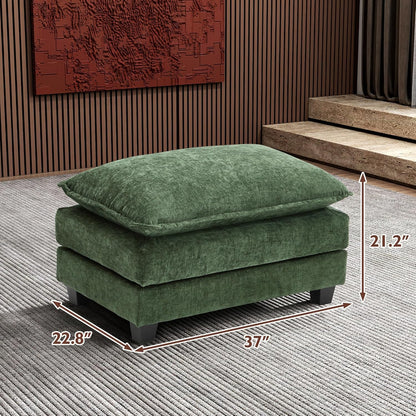 Ihanherry 146" U-Shaped Modern Sofa Modular Sectional Cloud Couch with 2 Ottoman, 6-Seat Chenille Deep Seat Sofa with 6 Pillows for Living Room, Bedroom and Apartment, Grey
