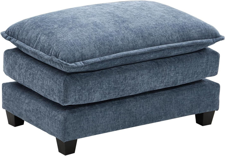 Ihanherry 146" U-Shaped Modern Sofa Modular Sectional Cloud Couch with 2 Ottoman, 6-Seat Chenille Deep Seat Sofa with 6 Pillows for Living Room, Bedroom and Apartment, Grey