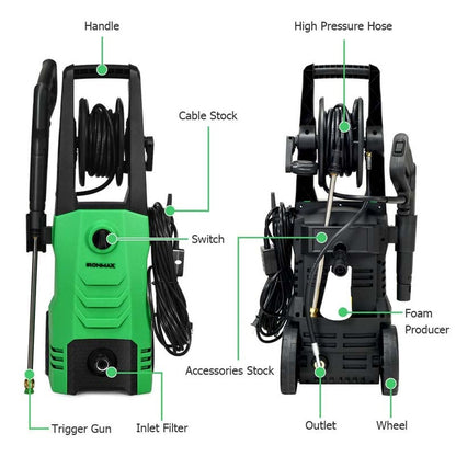3500PSI Electric Pressure Washer 1800W 2.6 GPM Portable Electric Power Washer with 4 Nozzles