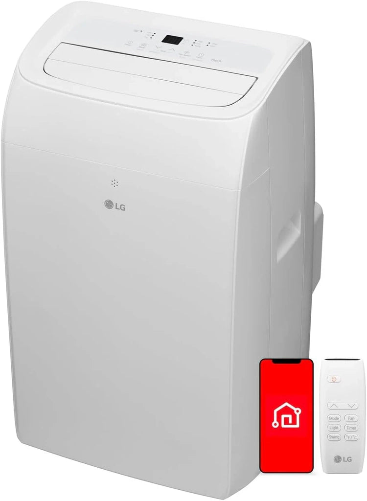 LG 8,350 BTU (DOE) / 12,000 BTU (ASHRAE) Smart Portable Air Conditioner, Cools 350 Sq.Ft. (14' x 25' room size),Smartphone & Voice Control works with LG ThinQ, Amazon Alexa and Hey Google, 115V