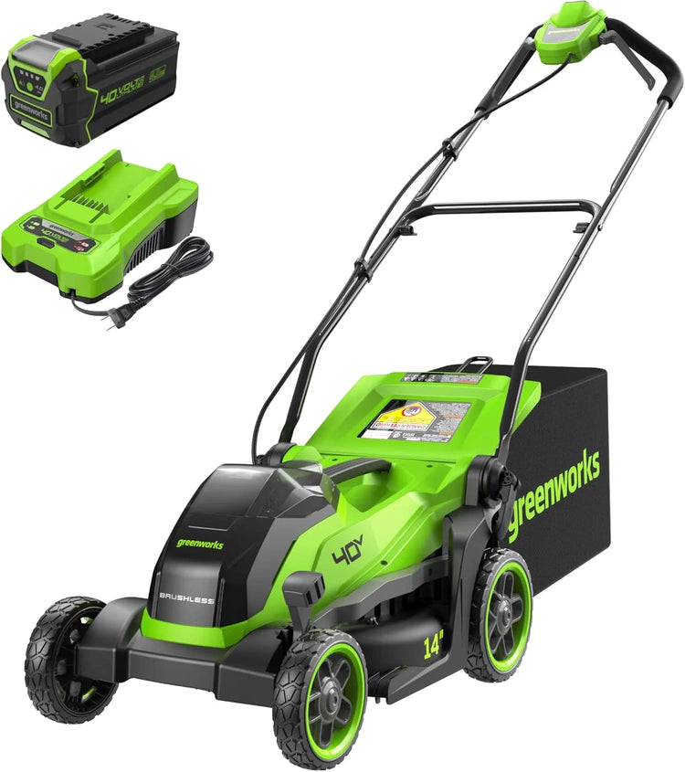 Greenworks 40V 21" Self-Propelled Cordless Lawn Mower Brushless Motor, 5.0Ah Battery