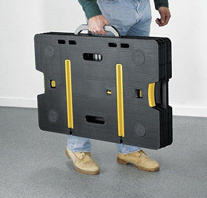 Keter ?C 197283 Folding Table Work Bench for Miter Saw Stand Woodworking Tools and Accessories with Included 12 Inch Wood Clamps ?C Easy Garage Storage Black/Yellow